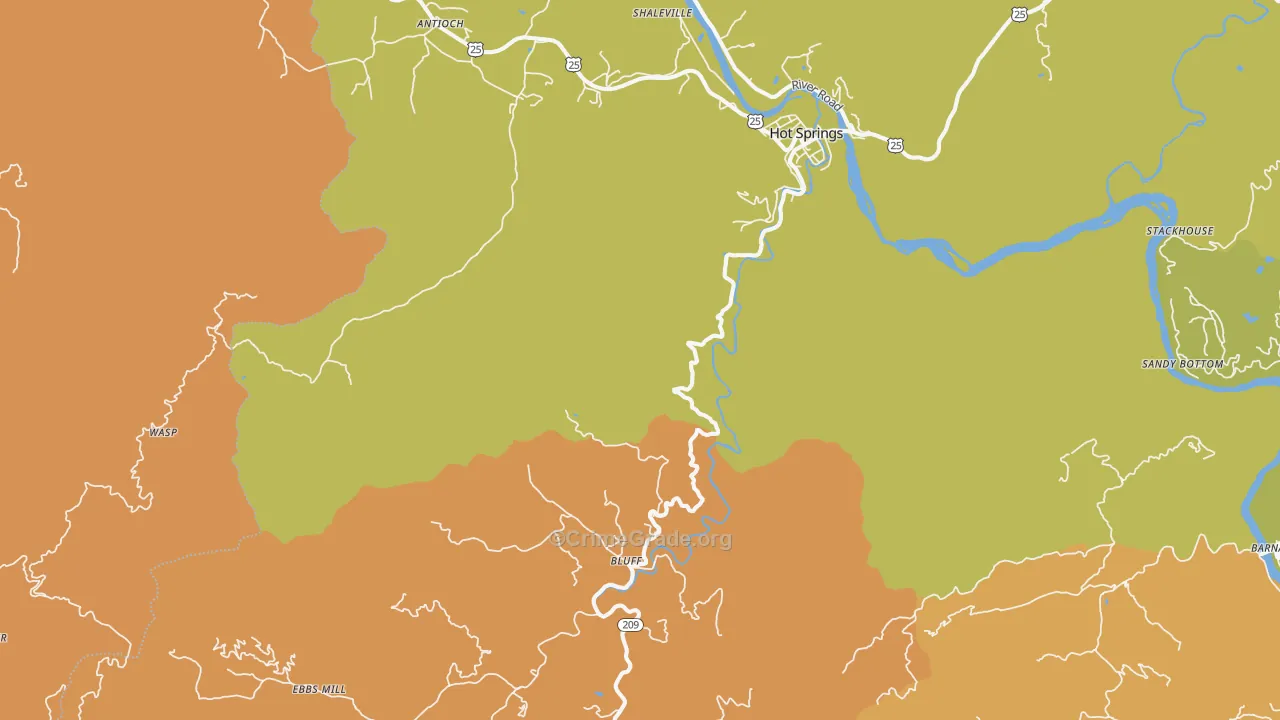 Hot Springs, NC Map of Vandalism Rates