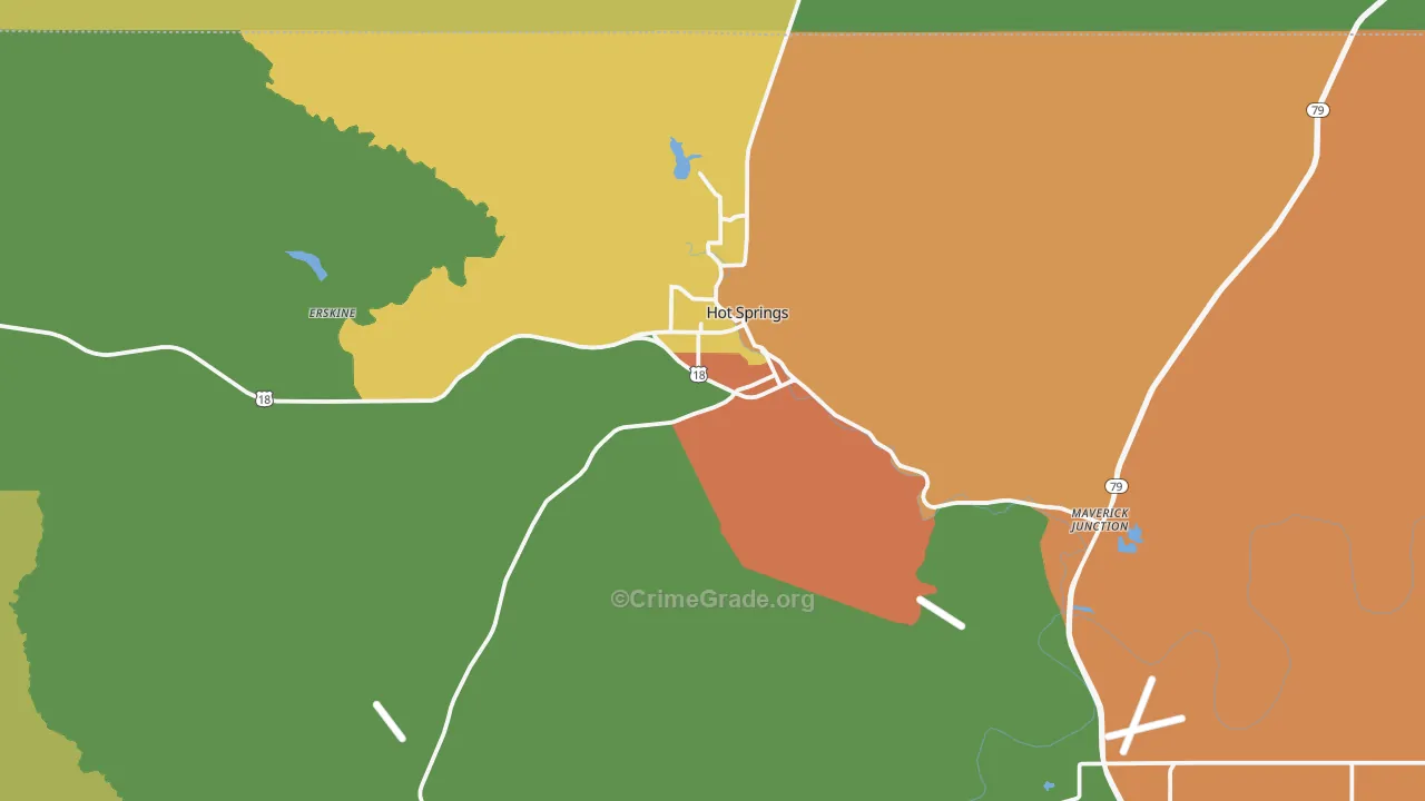 Hot Springs, SD Map of Vandalism Rates