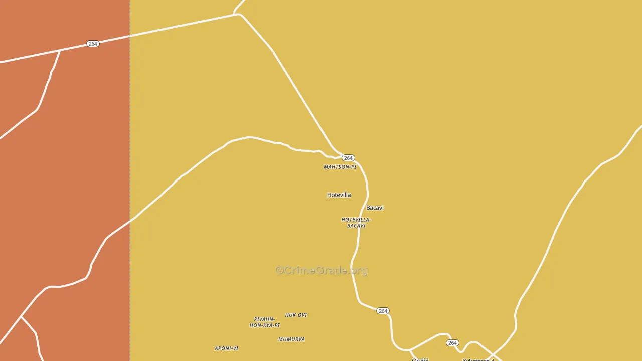 Hotevilla, AZ Map of Vandalism Rates