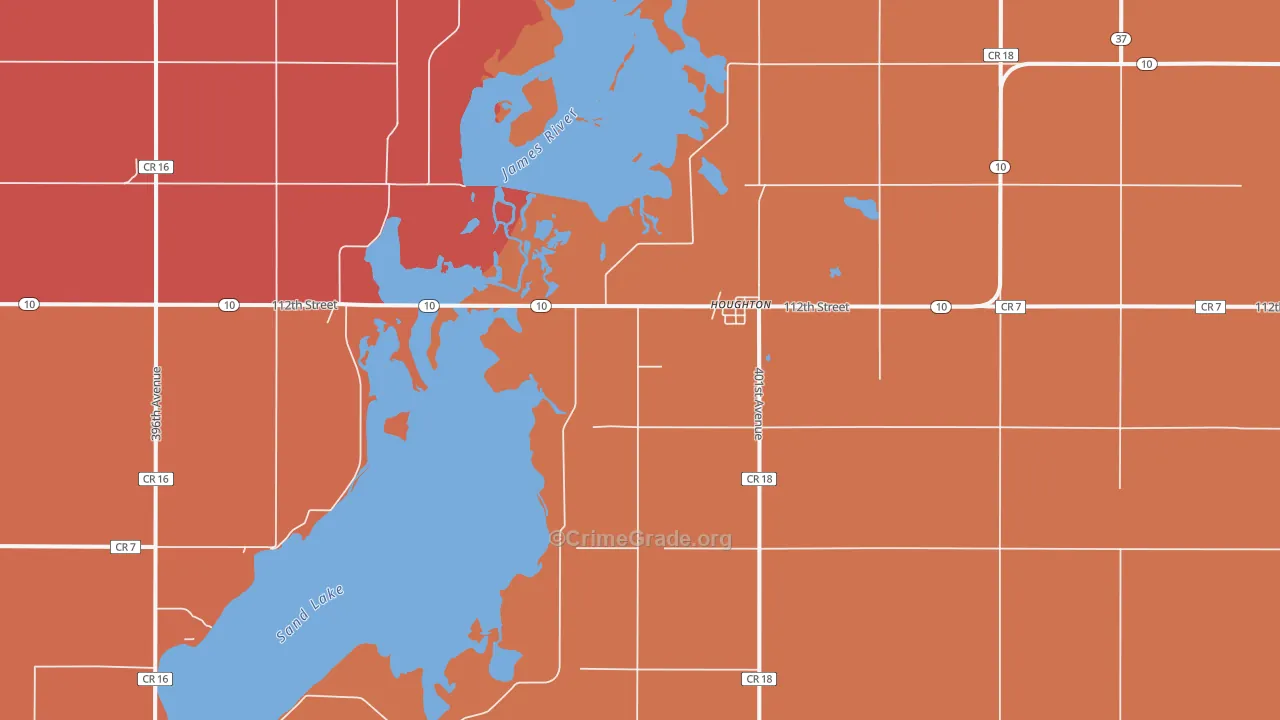 Houghton, SD Map of Vandalism Rates
