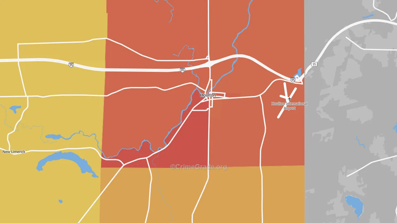 Houlton, ME Map of Vandalism Rates