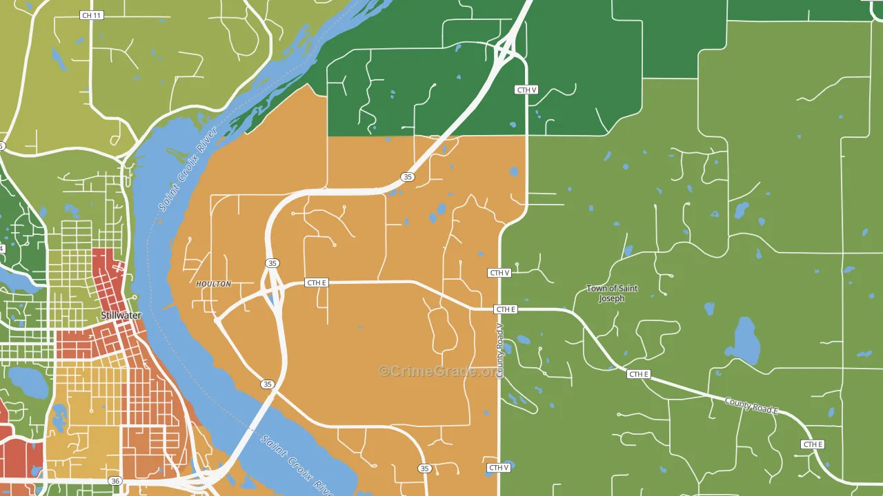 Houlton, WI Map of Vandalism Rates
