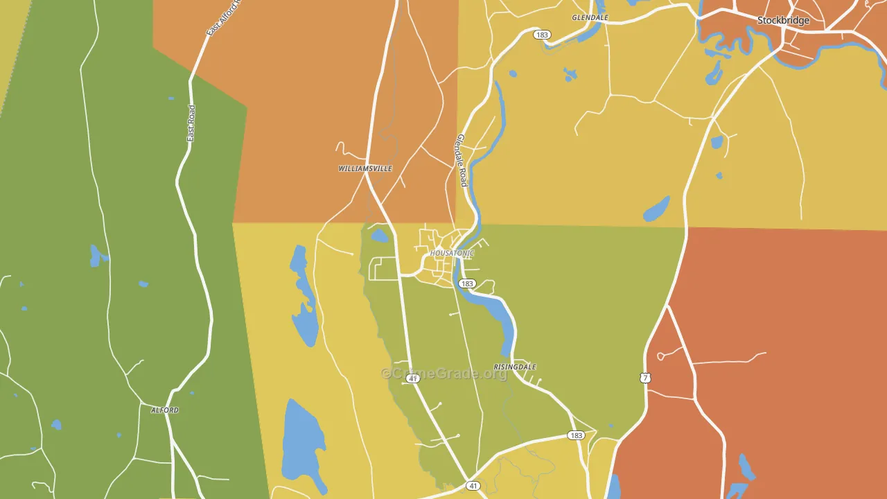 Housatonic, MA Map of Vandalism Rates