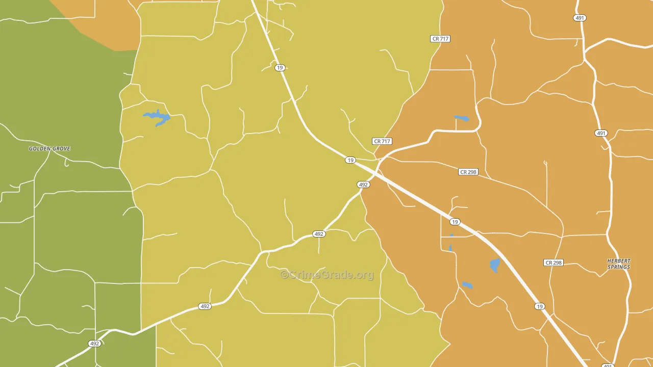 House, MS Map of Vandalism Rates