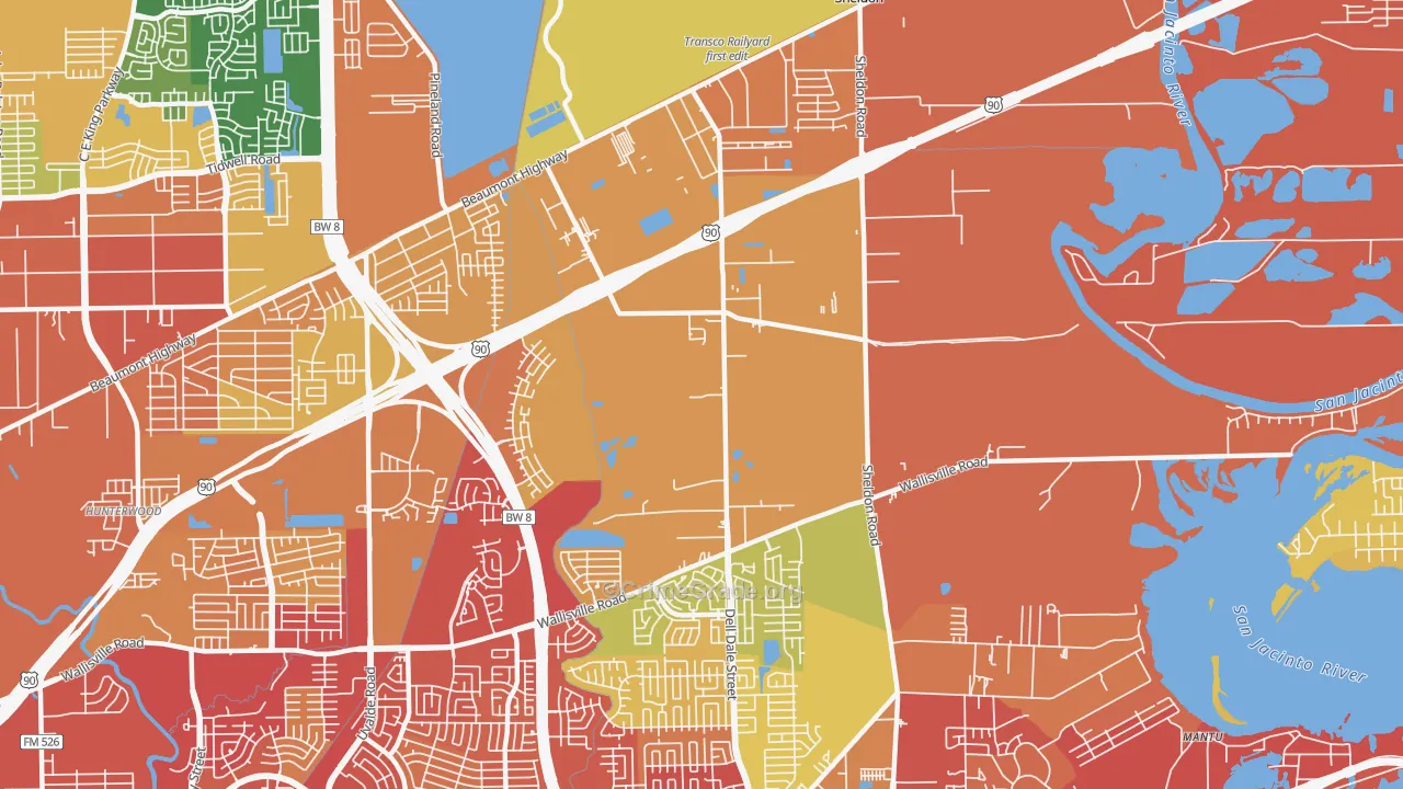 Houston Farms, Houston, TX Map of Vandalism Rates
