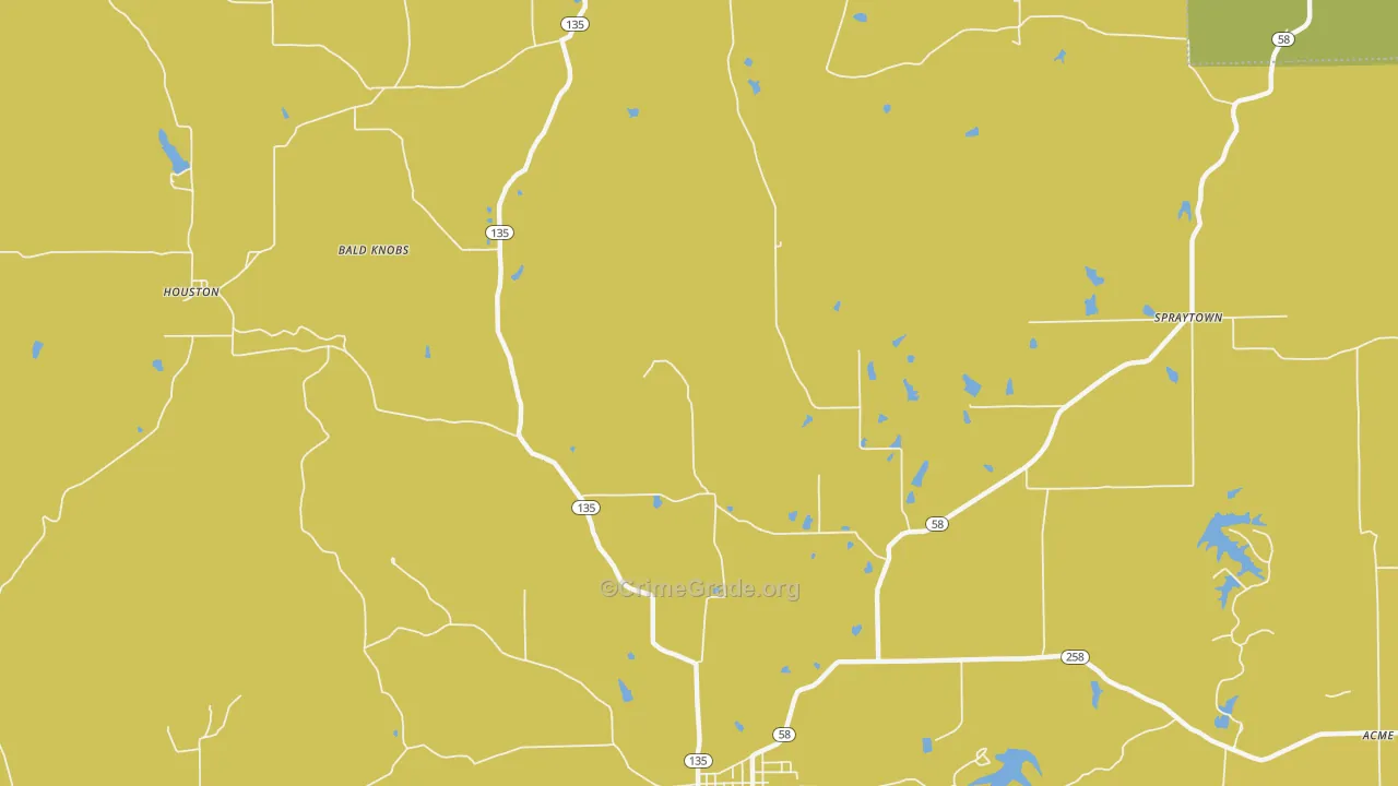 Houston, IN Map of Vandalism Rates
