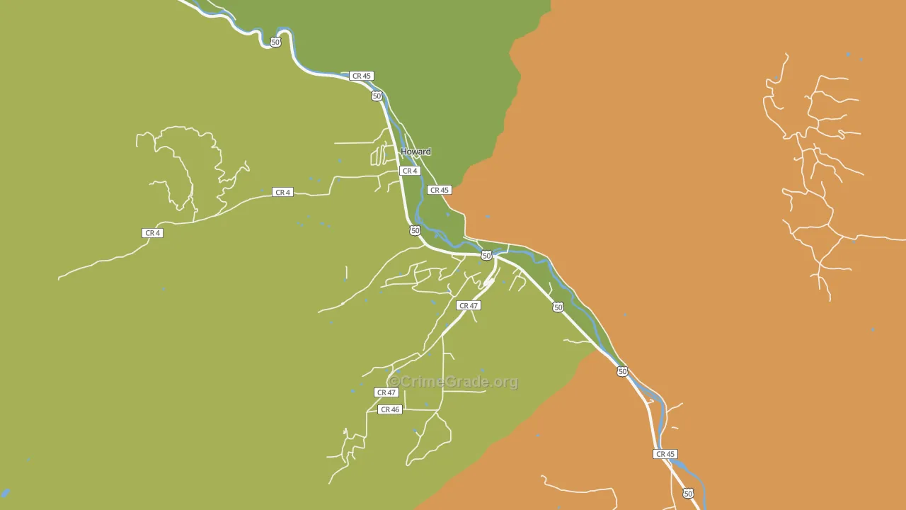 Howard, CO Map of Vandalism Rates