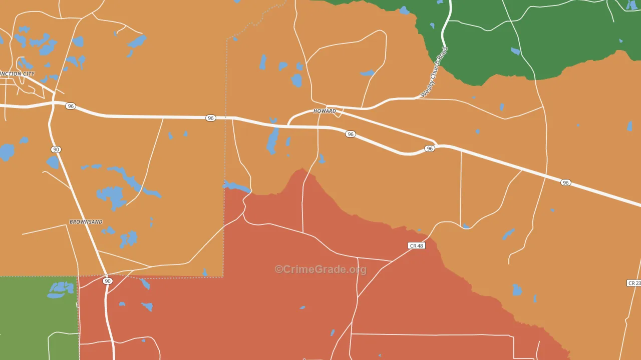 Howard, GA Map of Vandalism Rates