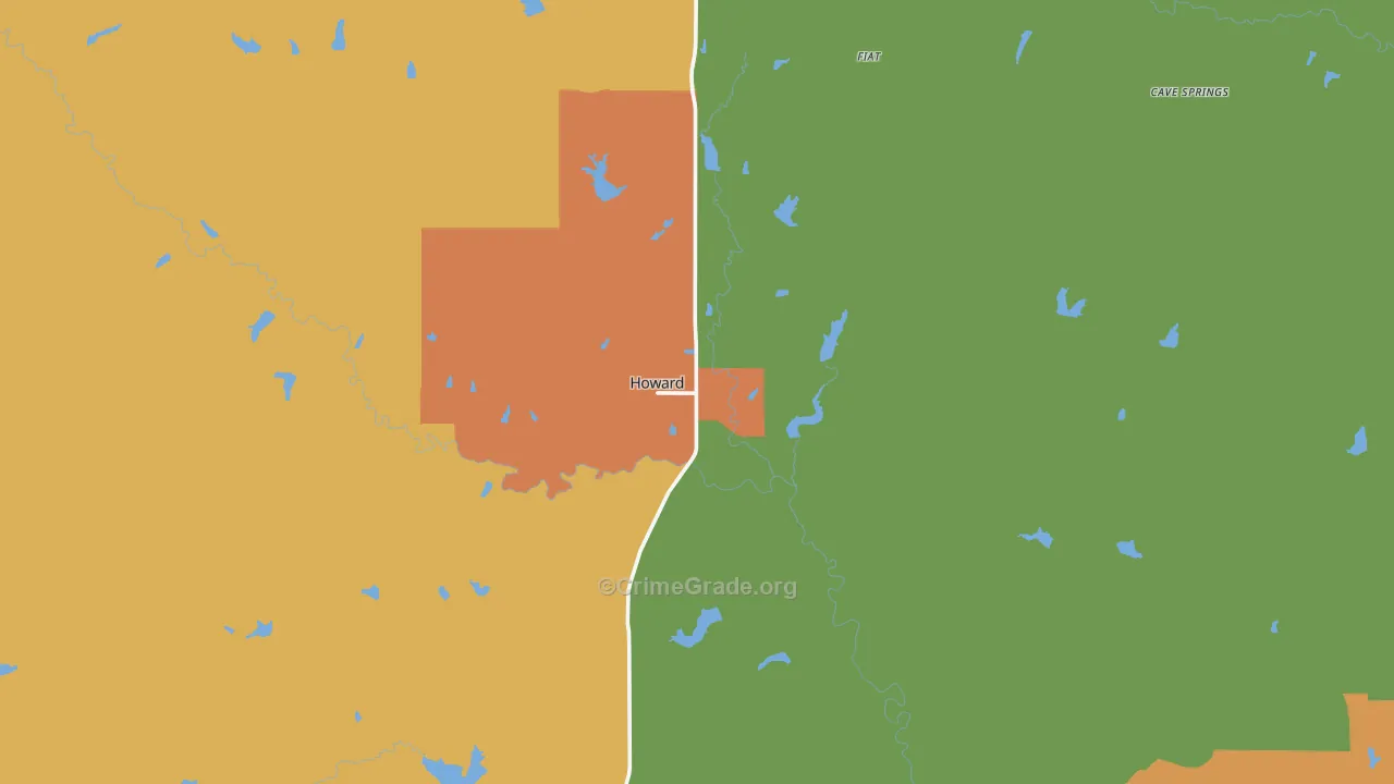 Howard, KS Map of Vandalism Rates