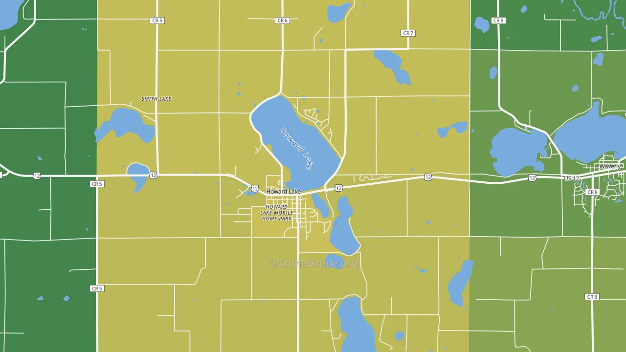 Howard Lake, MN Map of Vandalism Rates