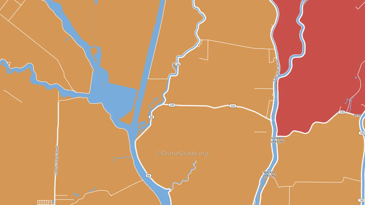 Howard Landing, CA Map of Vandalism Rates