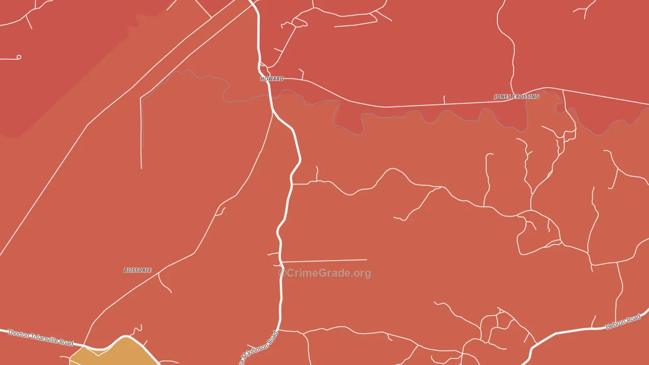 Howard, MS Map of Vandalism Rates