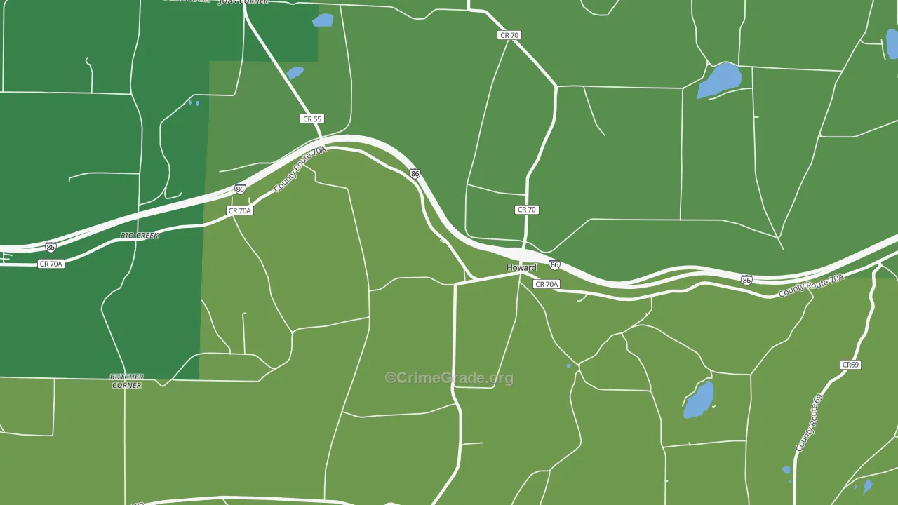 Howard, NY Map of Vandalism Rates