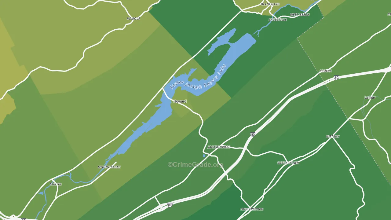 Howard, PA Map of Vandalism Rates