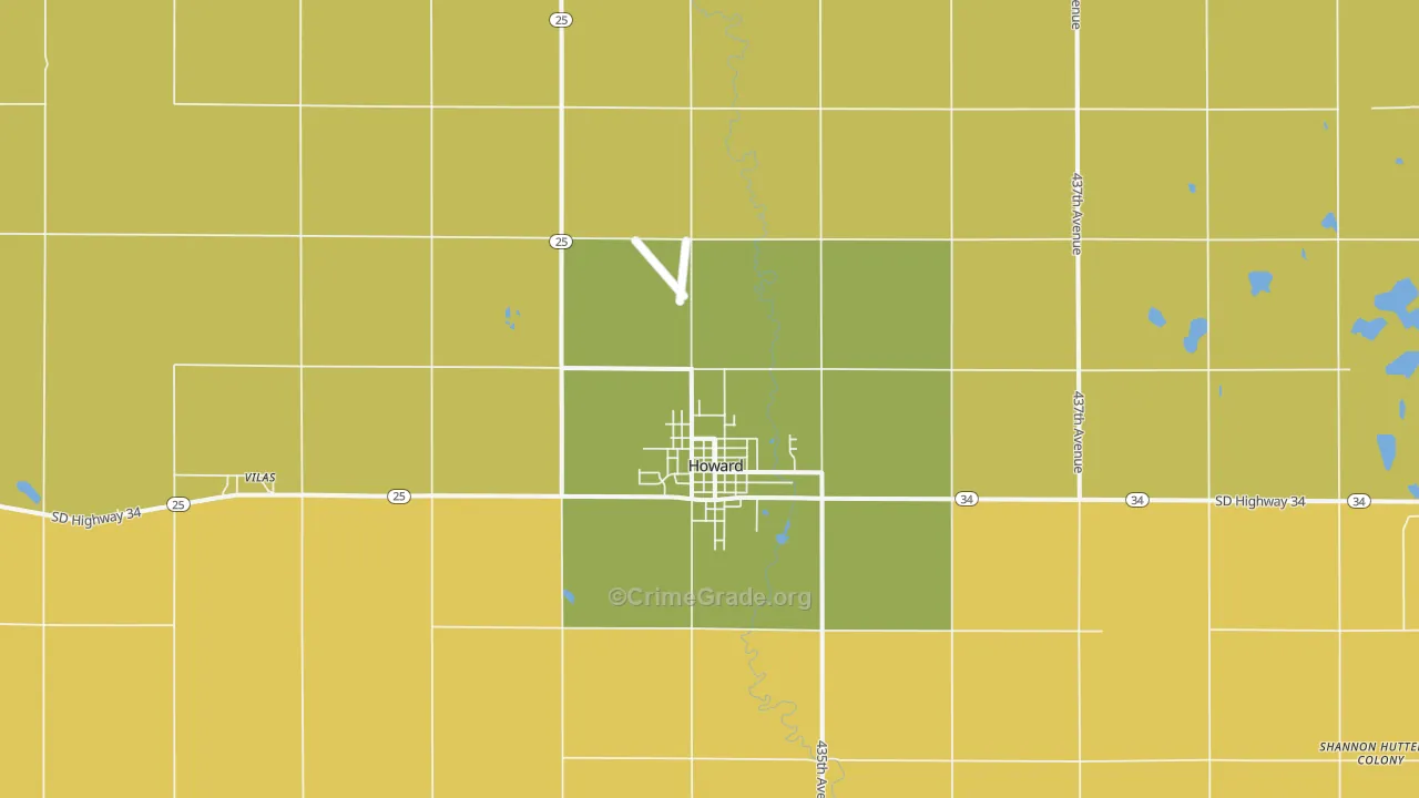 Howard, SD Map of Vandalism Rates