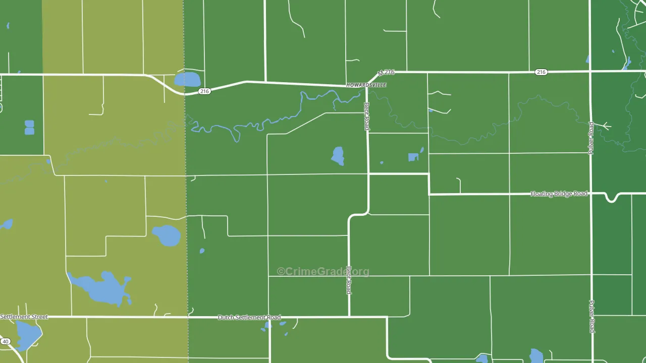 Howardsville, MI Map of Vandalism Rates