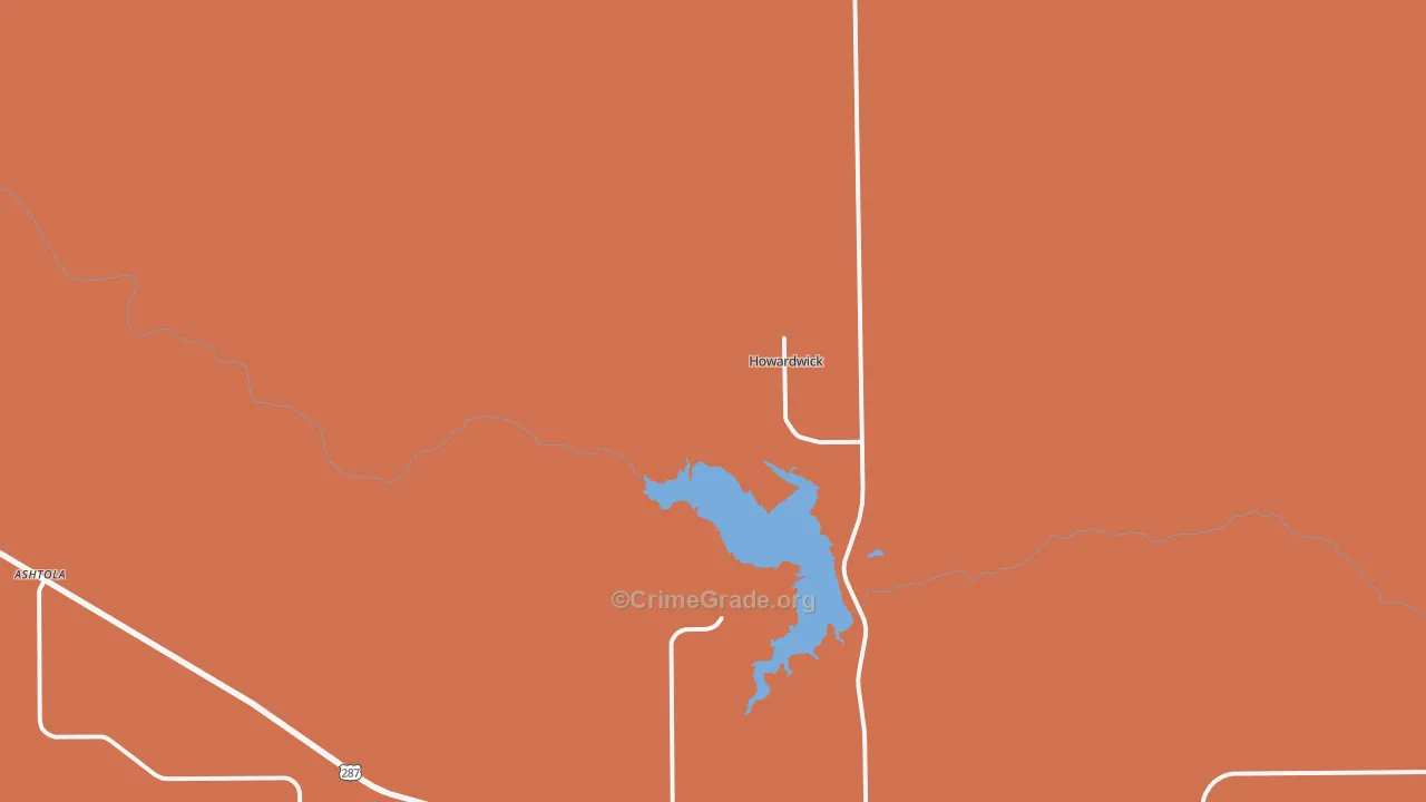 Howardwick, TX Map of Vandalism Rates