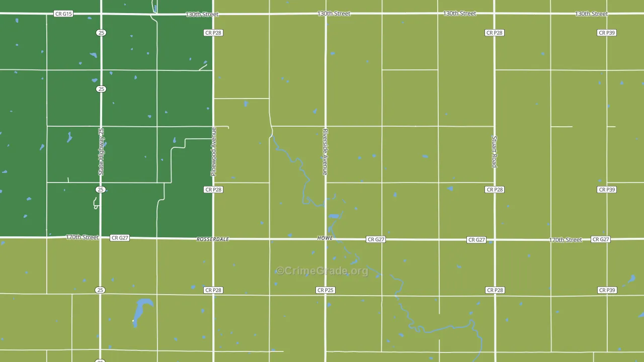 Howe, IA Map of Vandalism Rates
