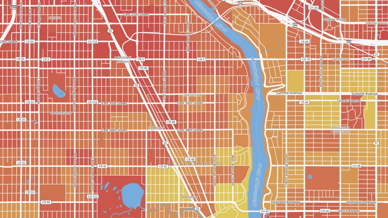 Howe, Minneapolis, MN Map of Vandalism Rates