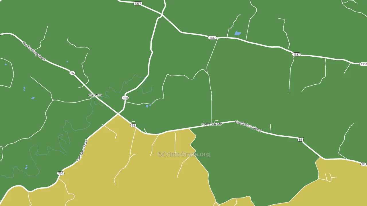 Howe Valley, KY Map of Vandalism Rates
