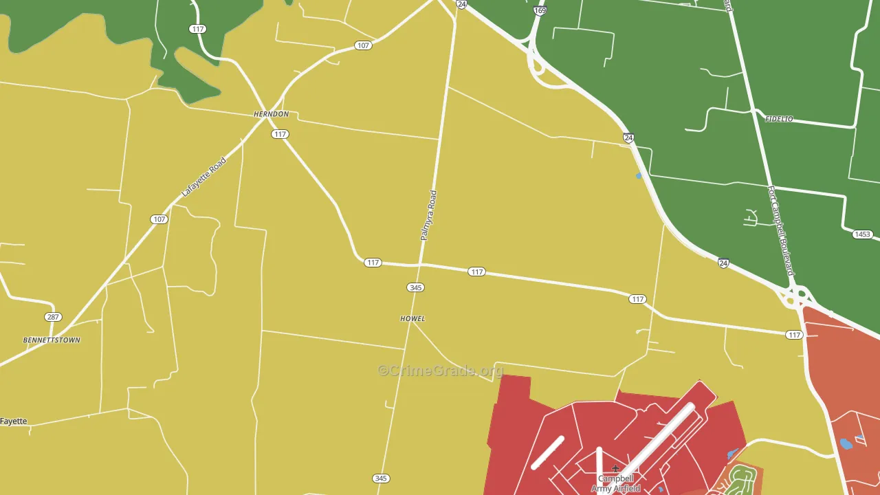 Howel, KY Map of Vandalism Rates