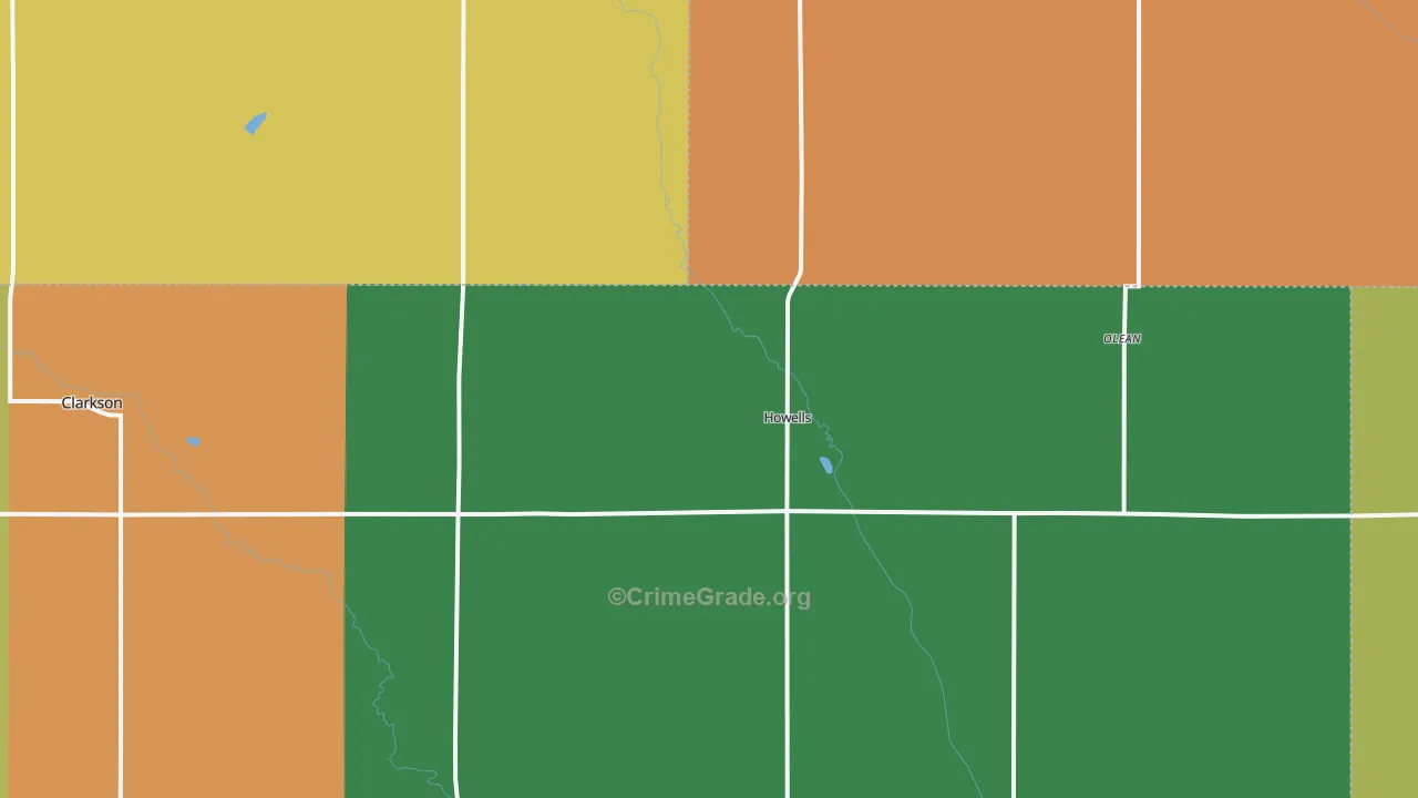 Howells, NE Map of Vandalism Rates