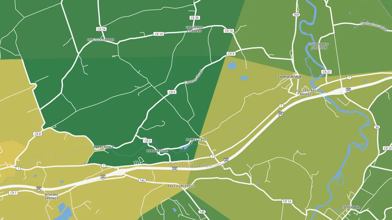 Howes Cave, NY Map of Vandalism Rates