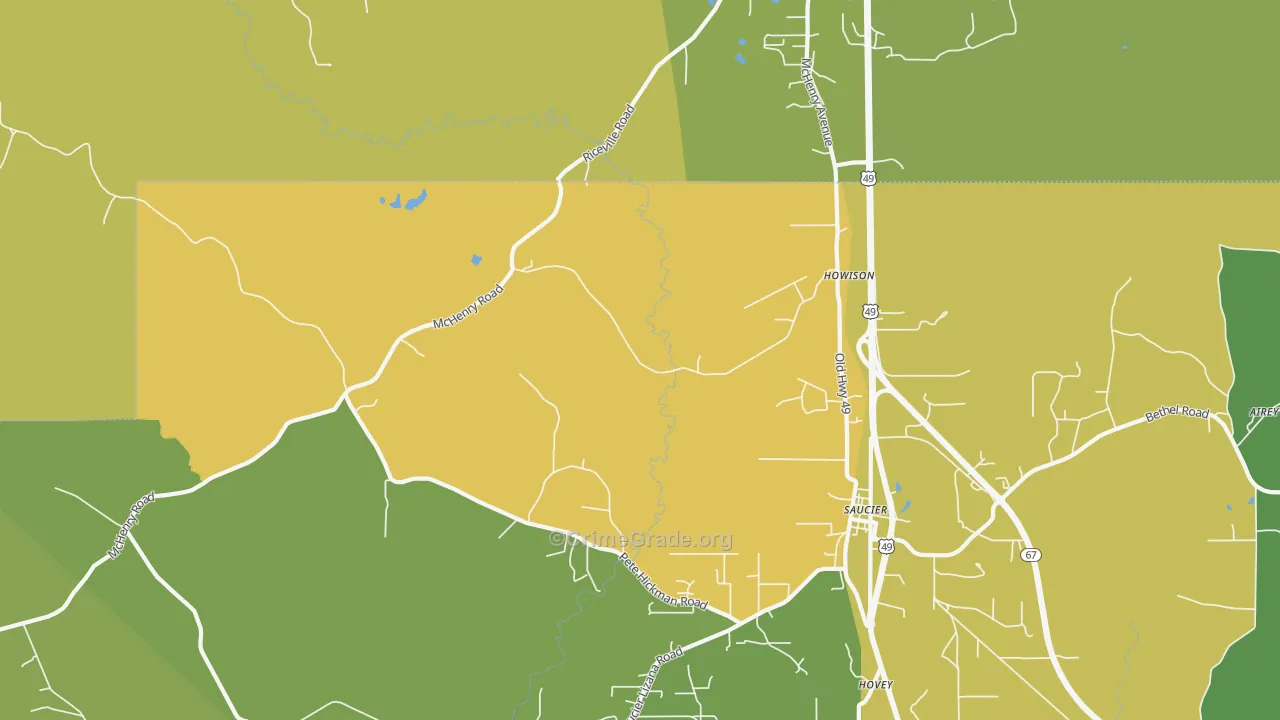 Howison, MS Map of Vandalism Rates