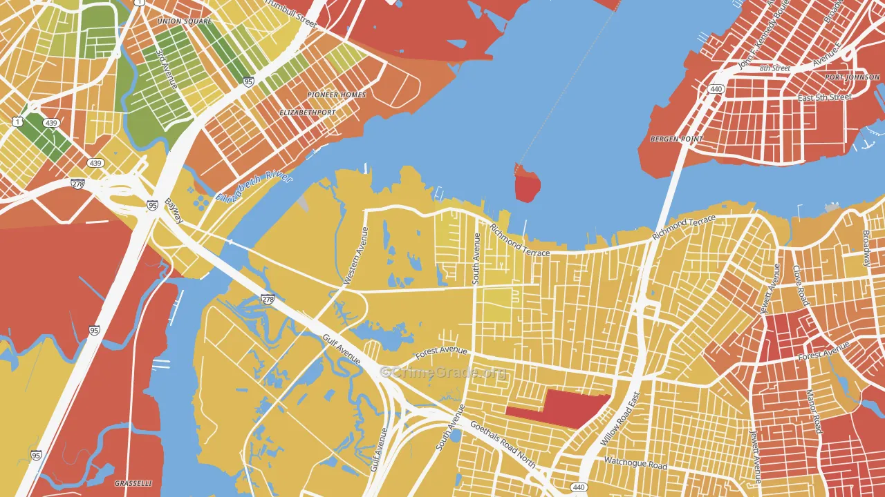 Howland Hook, Staten Island, NY Map of Vandalism Rates