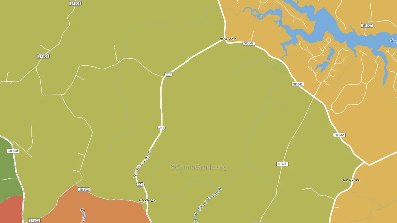 Howland, VA Map of Vandalism Rates