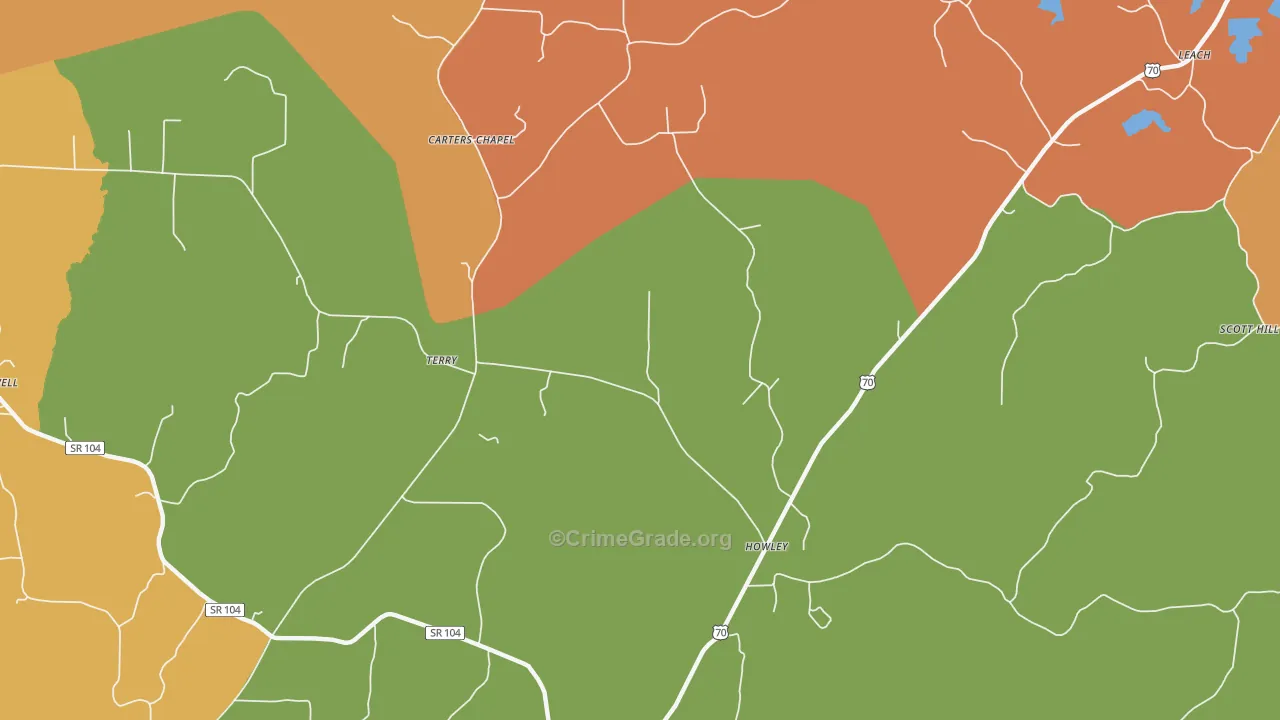 Howley, TN Map of Vandalism Rates