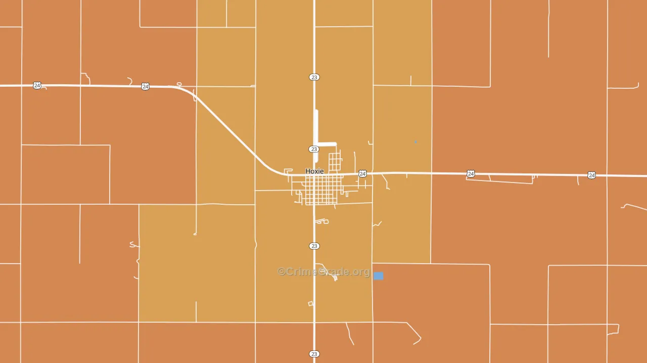 Hoxie, KS Map of Vandalism Rates