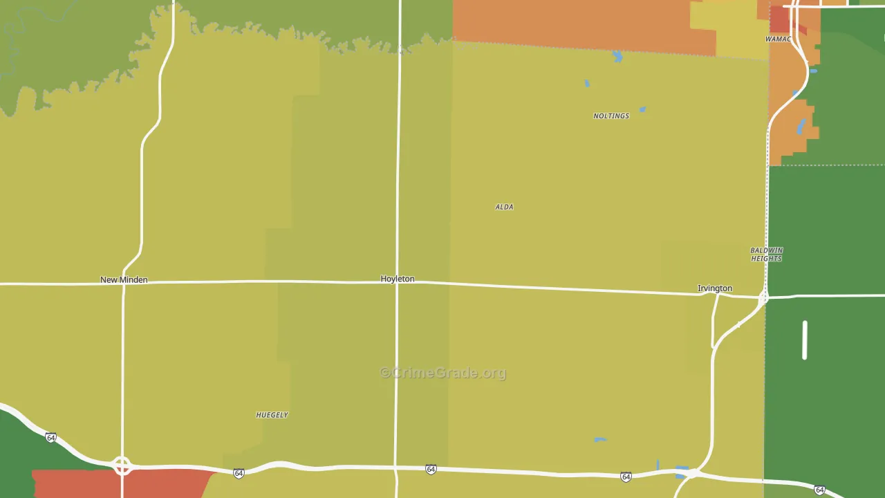 Hoyleton, IL Map of Vandalism Rates