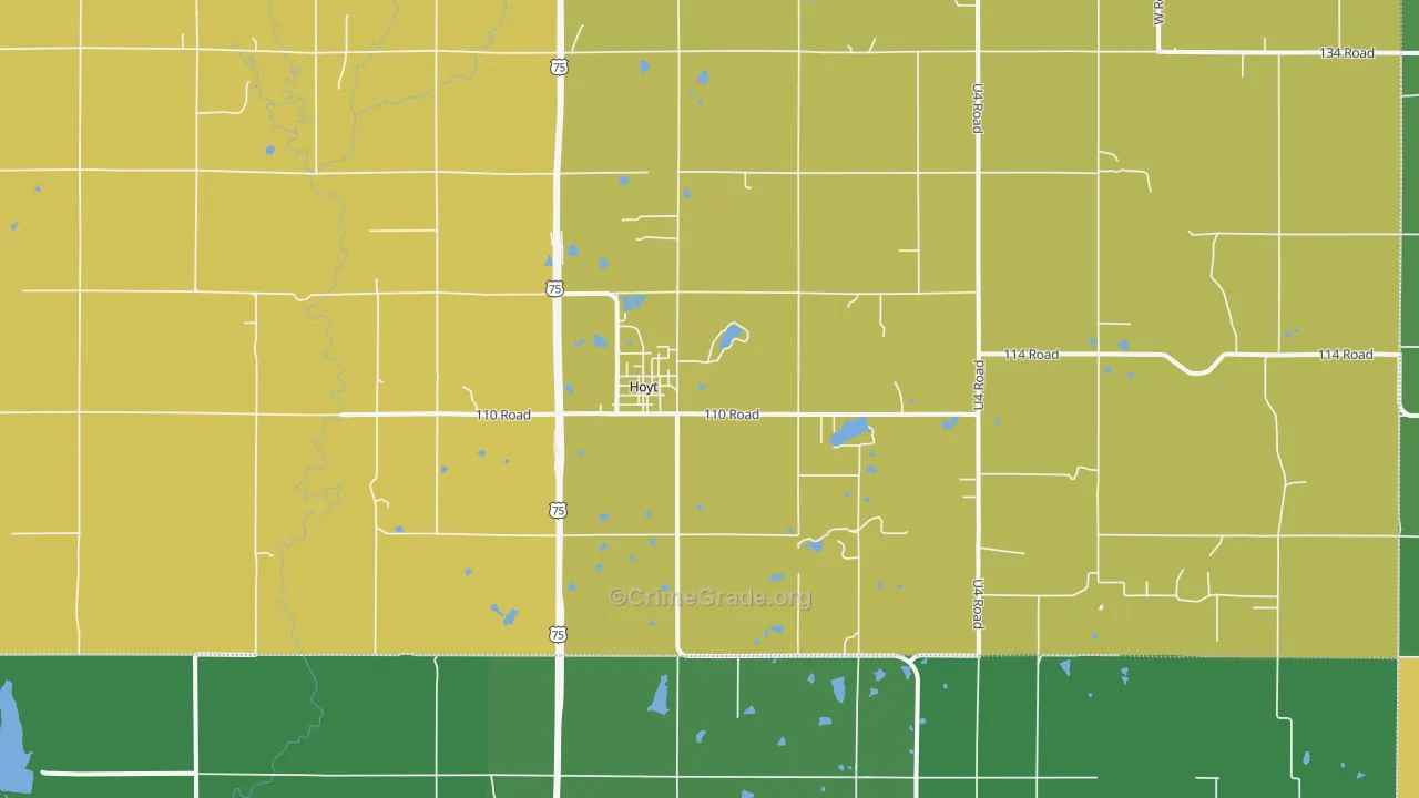 Hoyt, KS Map of Vandalism Rates