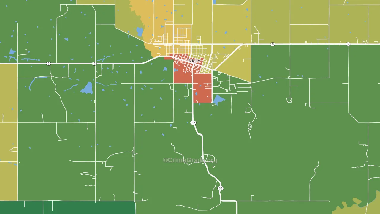 Hoyt, OK Map of Vandalism Rates