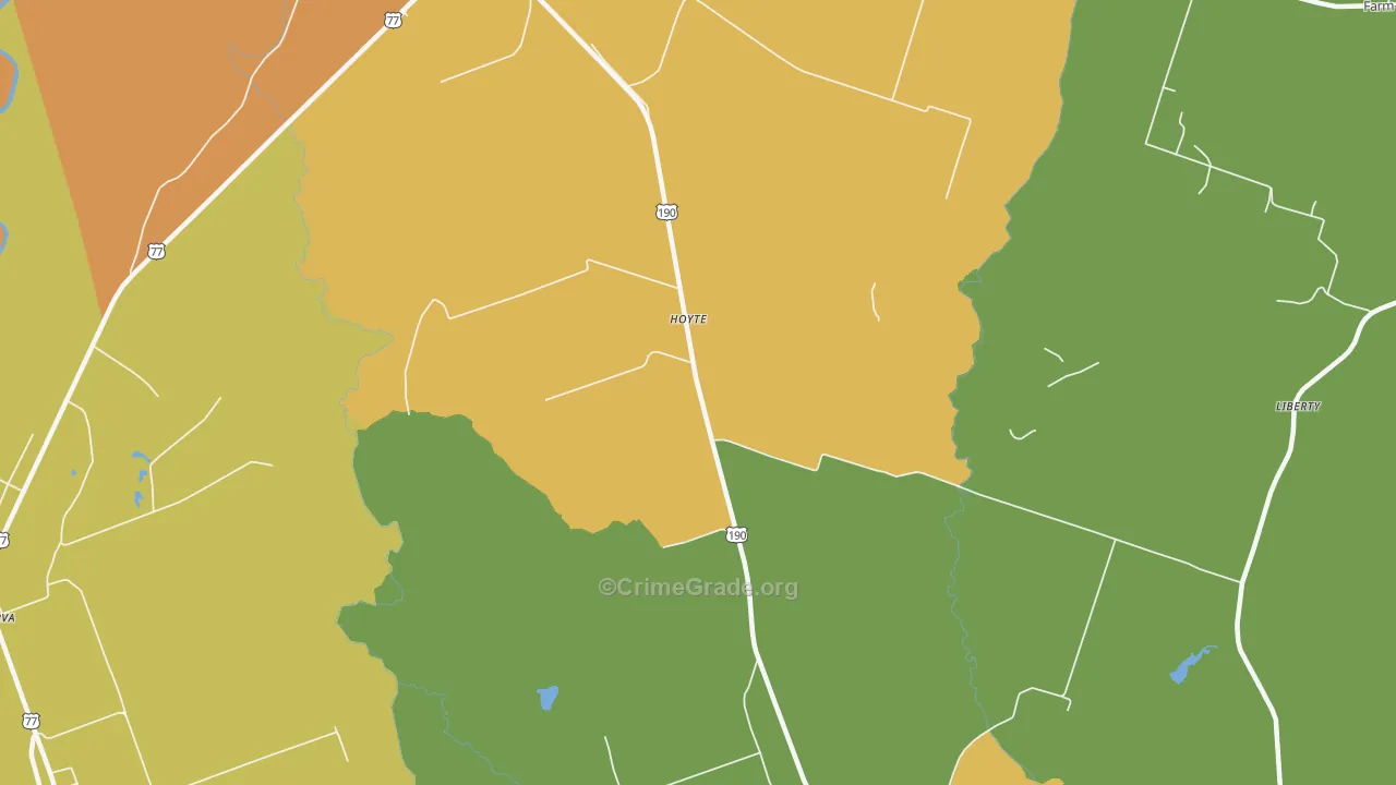 Hoyte, TX Map of Vandalism Rates