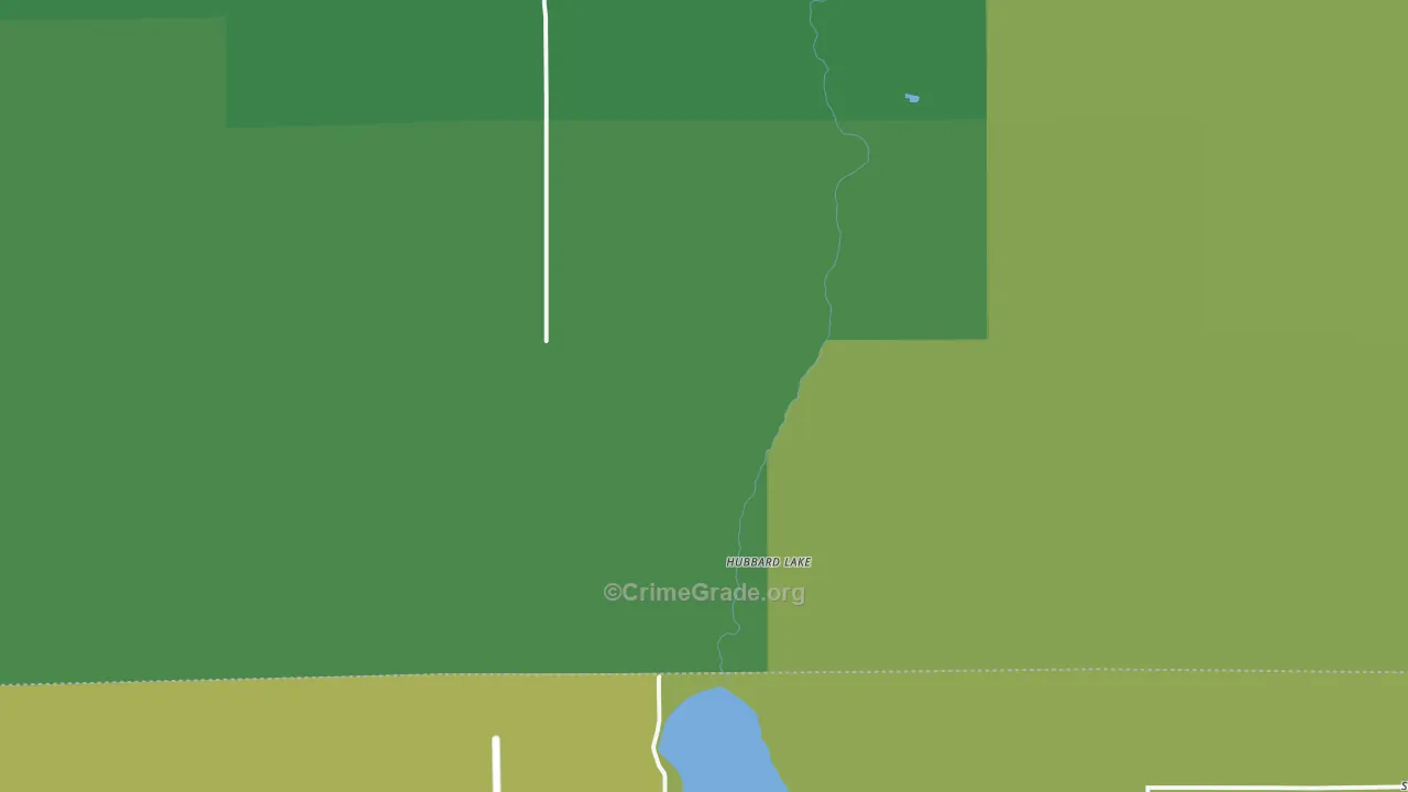 Hubbard Lake, MI Map of Vandalism Rates