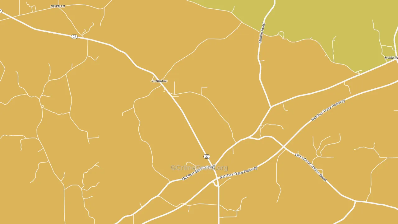 Hubbard, MS Map of Vandalism Rates