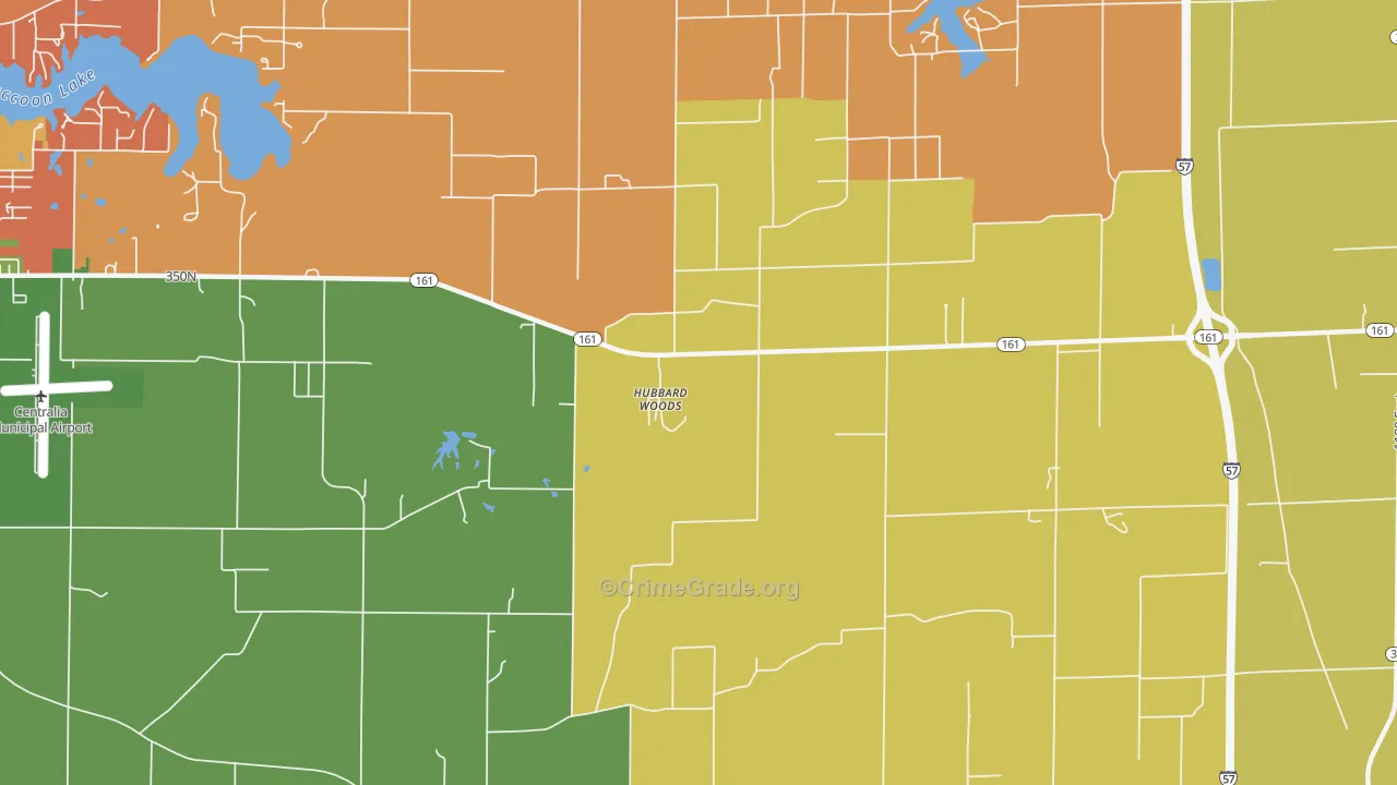 Hubbard Woods, IL Map of Vandalism Rates