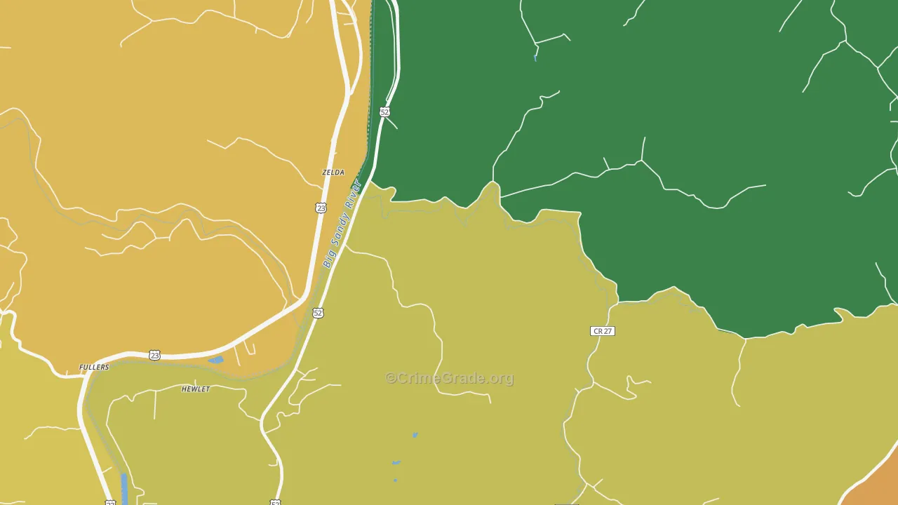 Hubbardstown, WV Map of Vandalism Rates