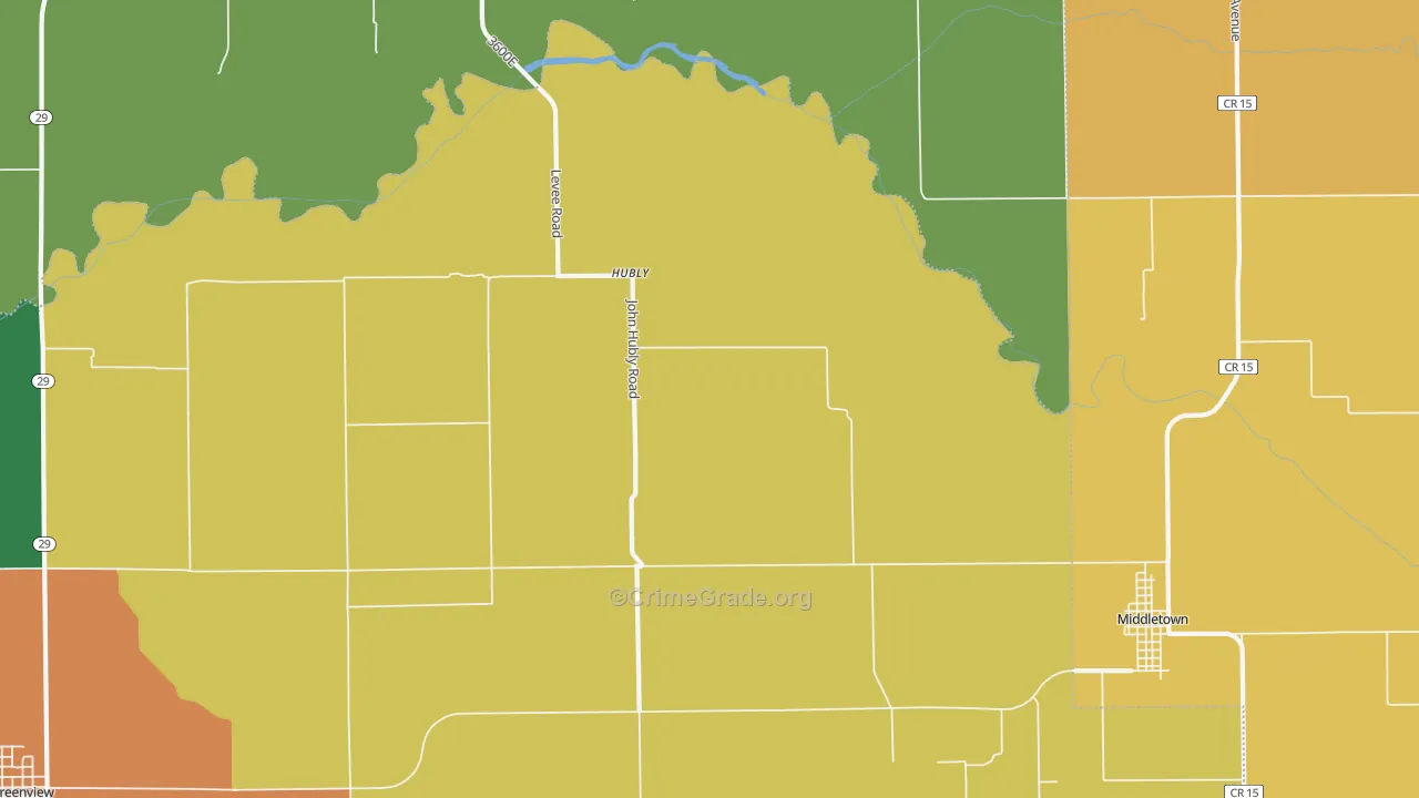 Hubly, IL Map of Vandalism Rates