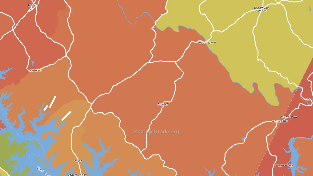 Huddleston, VA Map of Vandalism Rates