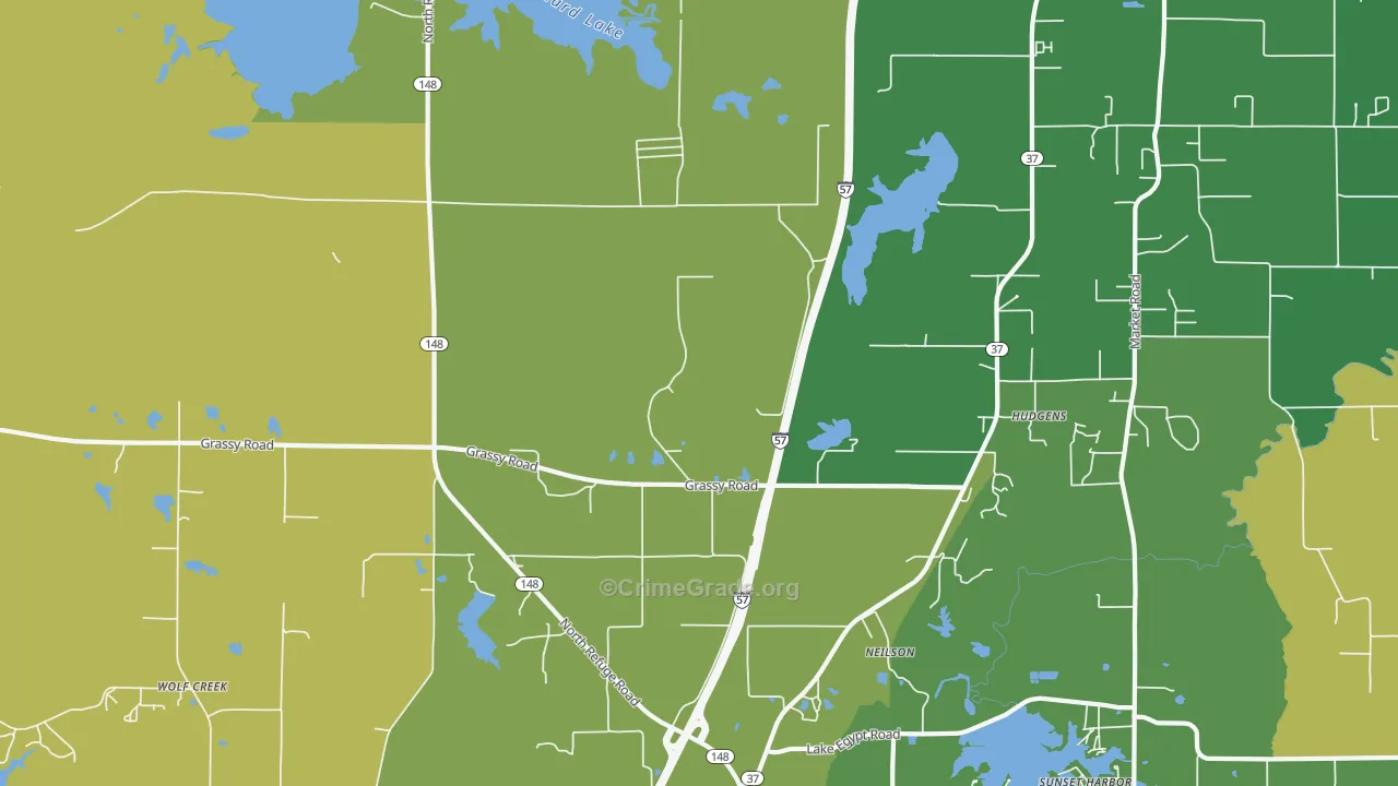 Hudgens, IL Map of Vandalism Rates