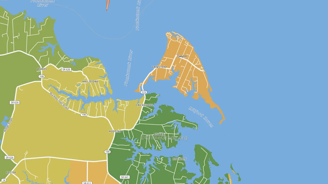 Hudgins, VA Map of Vandalism Rates