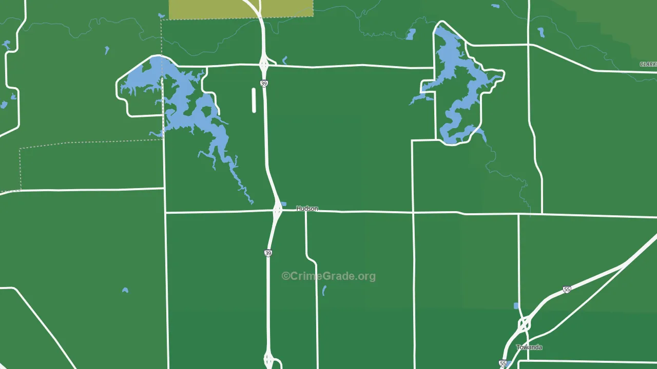 Hudson, IL Map of Vandalism Rates