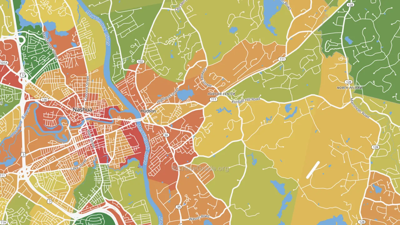 Hudson, NH Map of Vandalism Rates