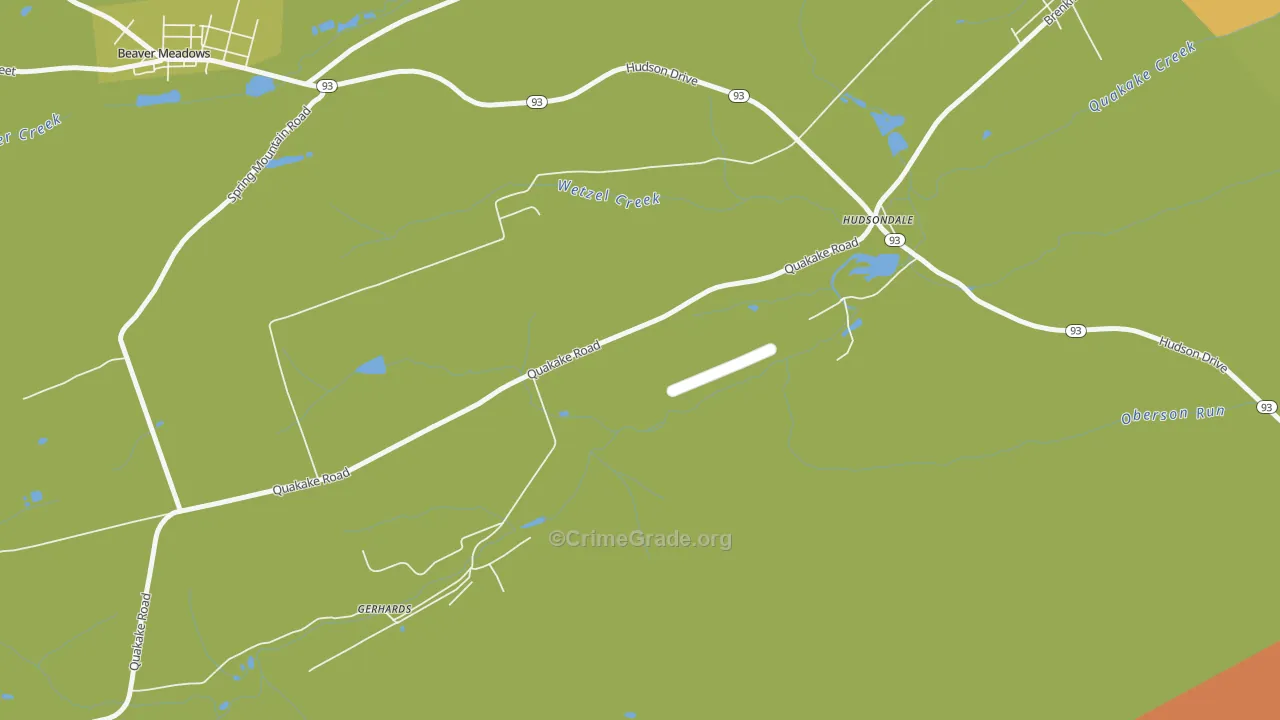 Hudsondale, PA Map of Vandalism Rates