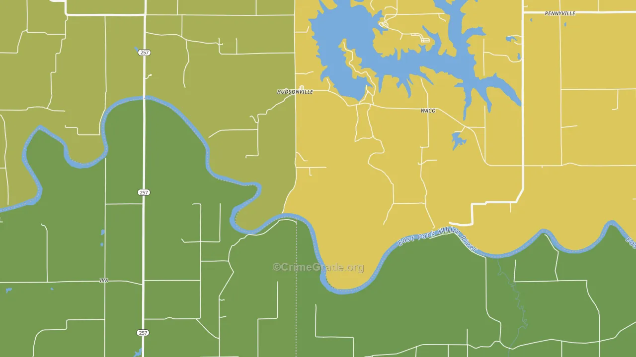 Hudsonville, IN Map of Vandalism Rates