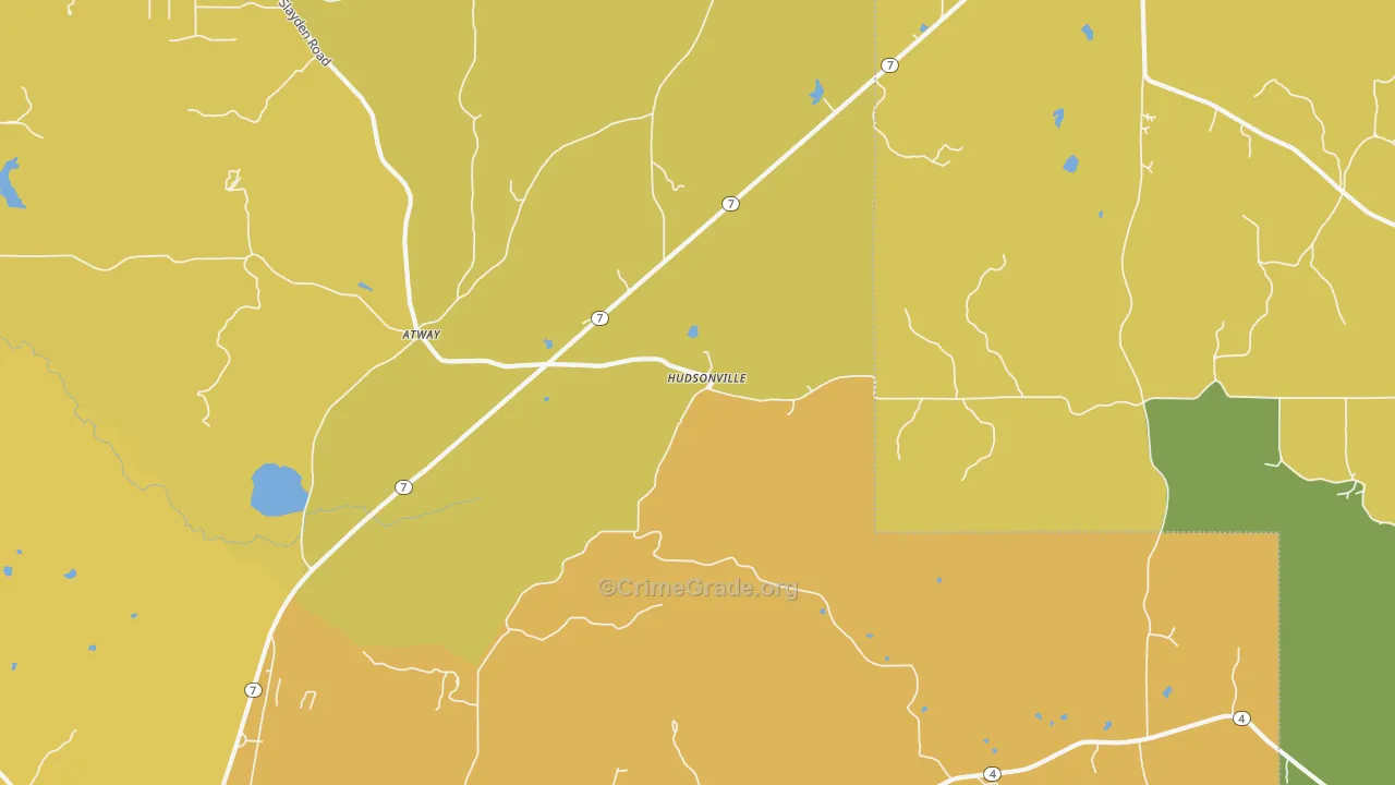 Hudsonville, MS Map of Vandalism Rates