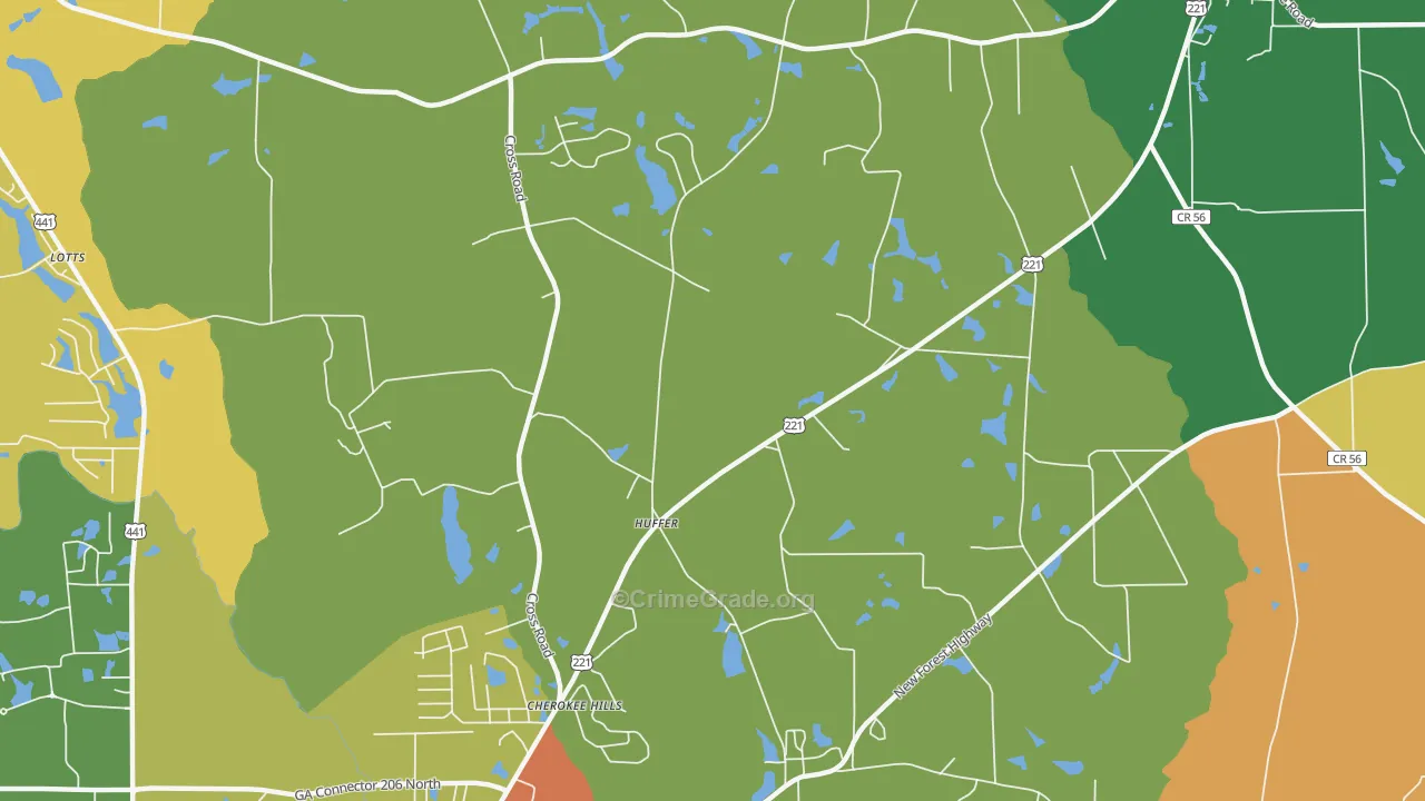 Huffer, GA Map of Vandalism Rates